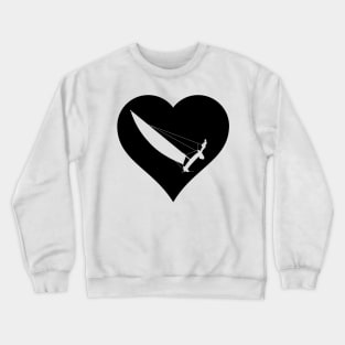 Black heart with catamaran Crewneck Sweatshirt